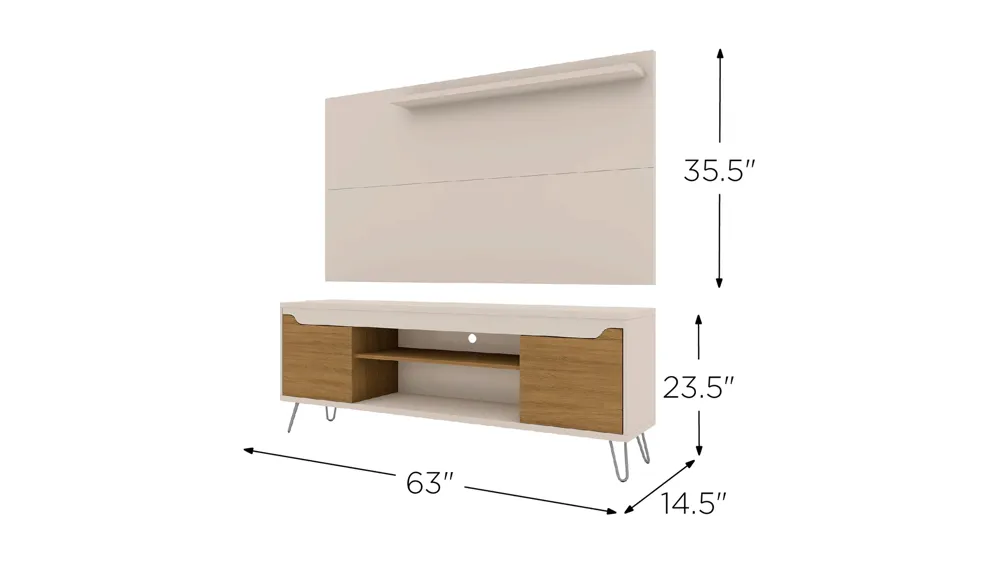 Baxter 62" TV Stand and Panel Dimensions
