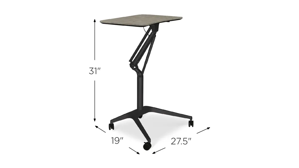 Enola Adjustable Mobile Desk Dimensions