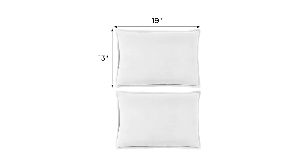 Cotton Velvet 13" x 19" Down Throw Pillow Set - 2 Pc. Dimensions