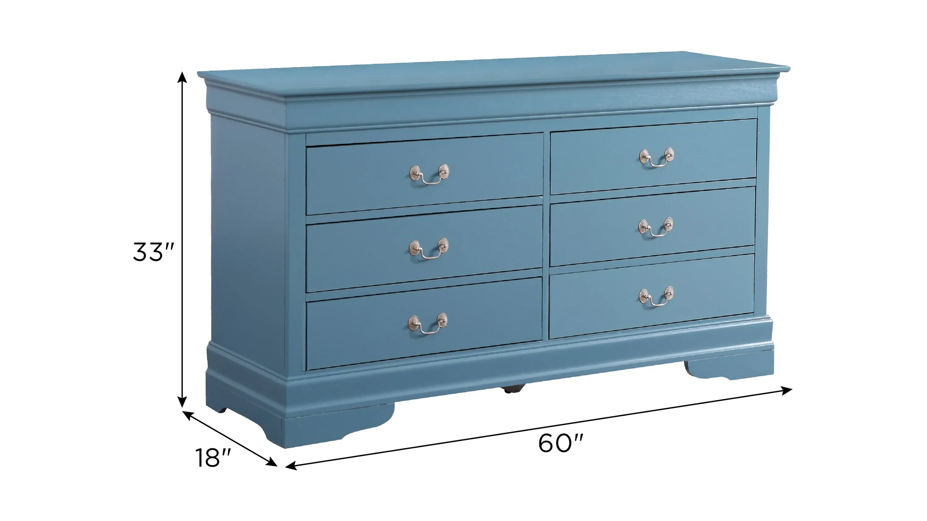 Glory Furniture Louis Phillipe Teal Dresser