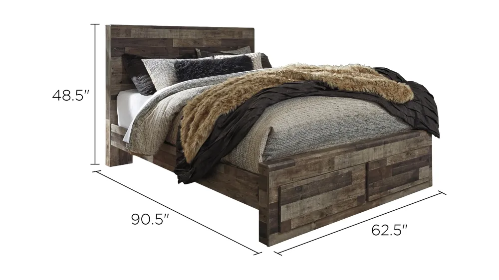 Ainsworth Panel Bed w/ 2 Storage Drawers Dimensions