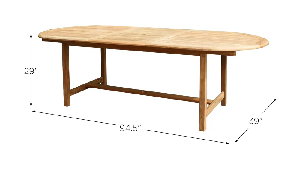 Lifestyle Garden Outdoor Oval Dining Table w/ Leaf Dimensions