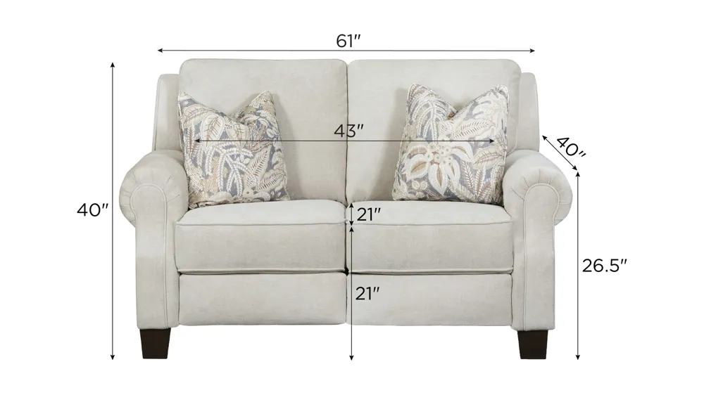 New Garden Dual Power Loveseat Dimensions