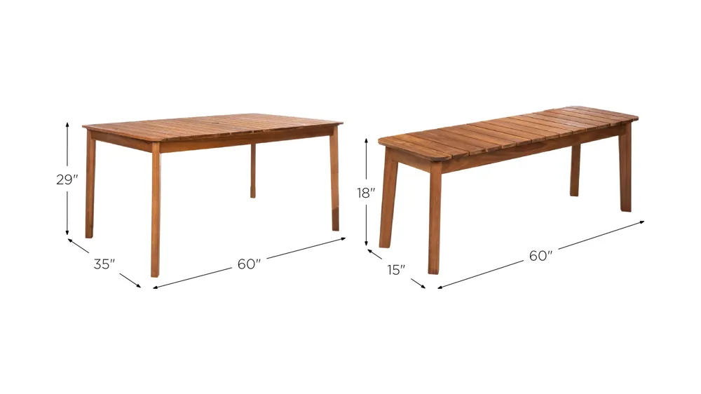 Kofi Outdoor Dining Set Dimensions