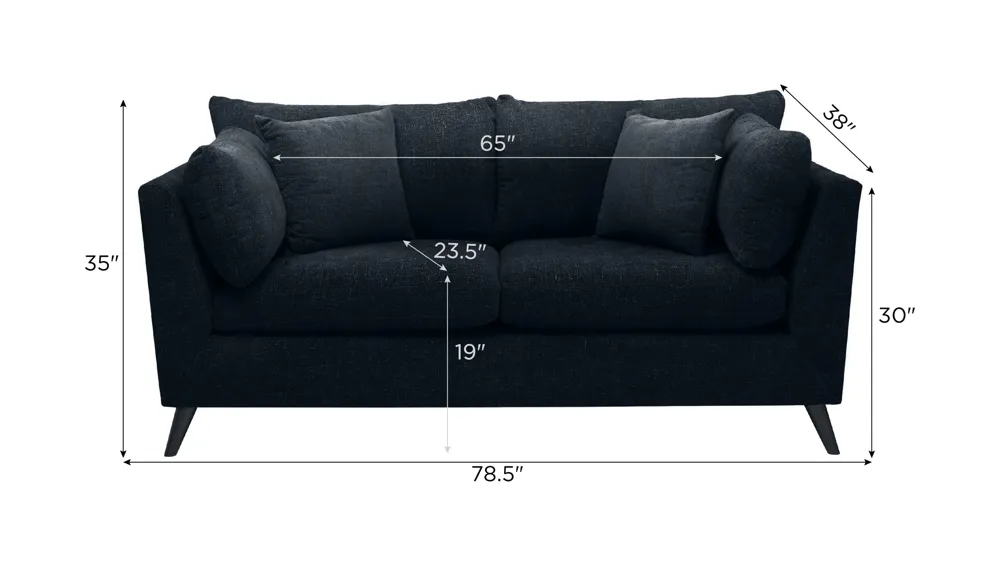 Caruso Loveseat Dimensions
