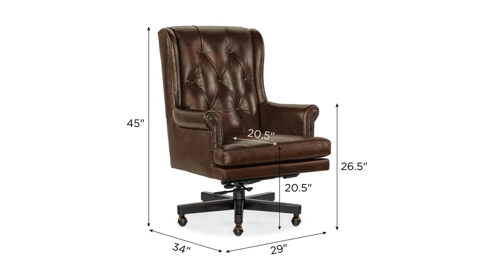 Charleston Executive Swivel Chair Dimensions