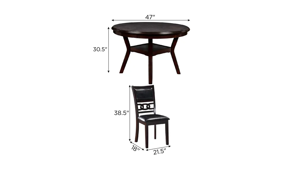 Millie 5-pc. Dining Set Dimensions