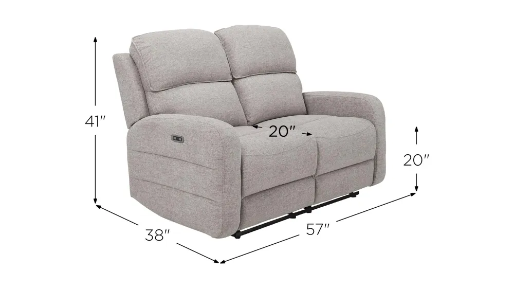 Everitt Chenille Power Loveseat Dimensions