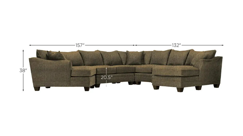 Foresthill 5-pc. Right Hand Facing Sectional Sofa Dimensions