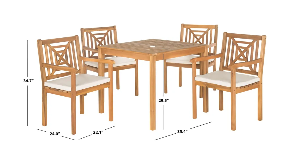 Brayson 5-pc. Outdoor Dining Set Dimensions