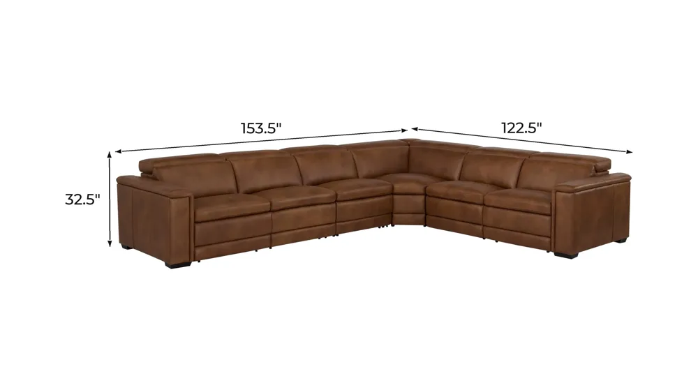 Finnegan 4-pc. Dual Power Sectional Dimensions