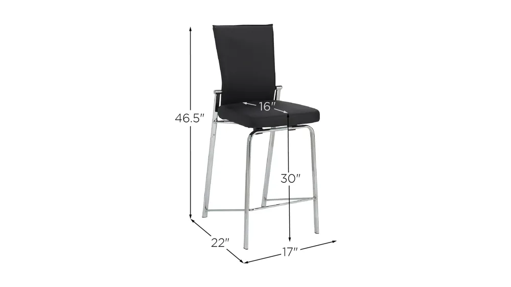 Paloma Motion Back Bar Stool Dimensions