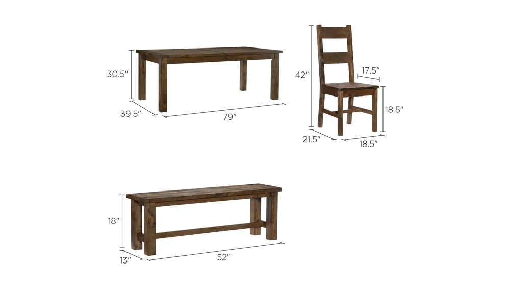 Scenic View 6-pc. Dining Set Dimensions