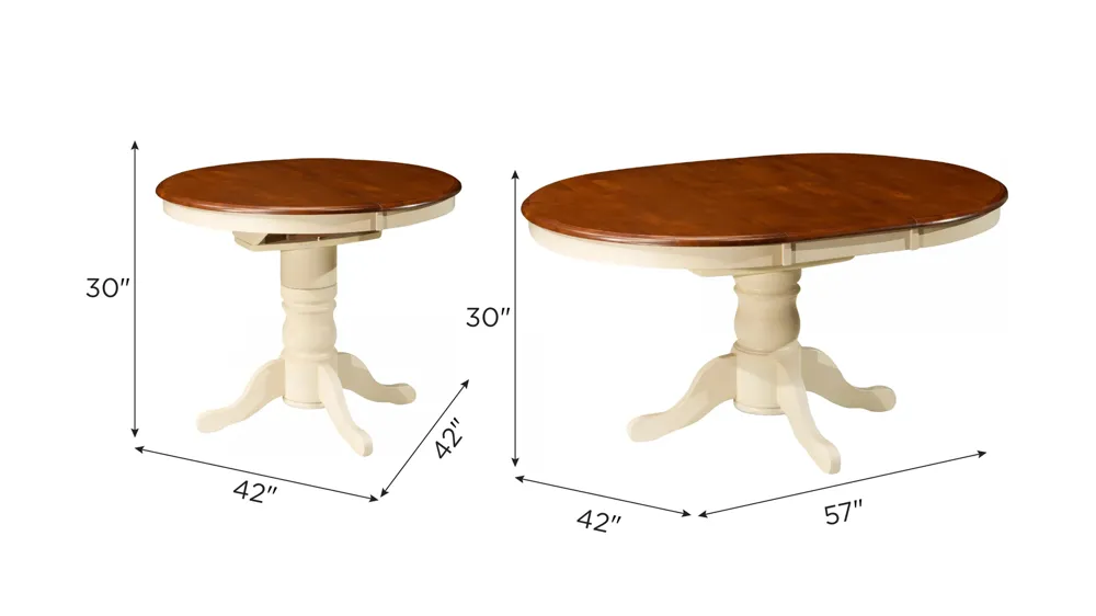 Kenton Adjustable-Height Dining Table w/ Leaf Dimensions
