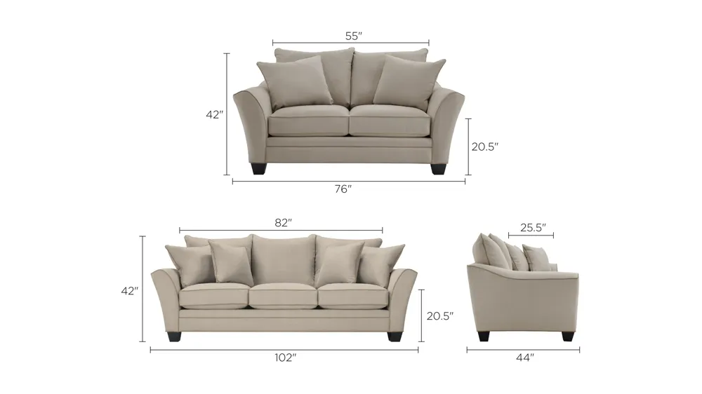 Briarwood Living Room Set Dimensions