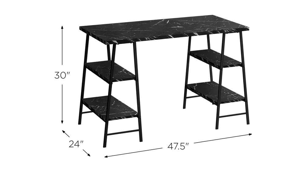 Moses Computer Desk with Open Shelves Dimensions