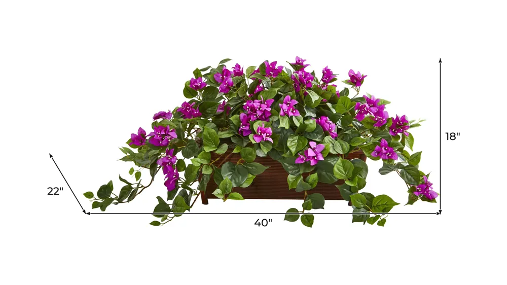 Bougainvillea Artificial Plant in Decorative Planter Dimensions