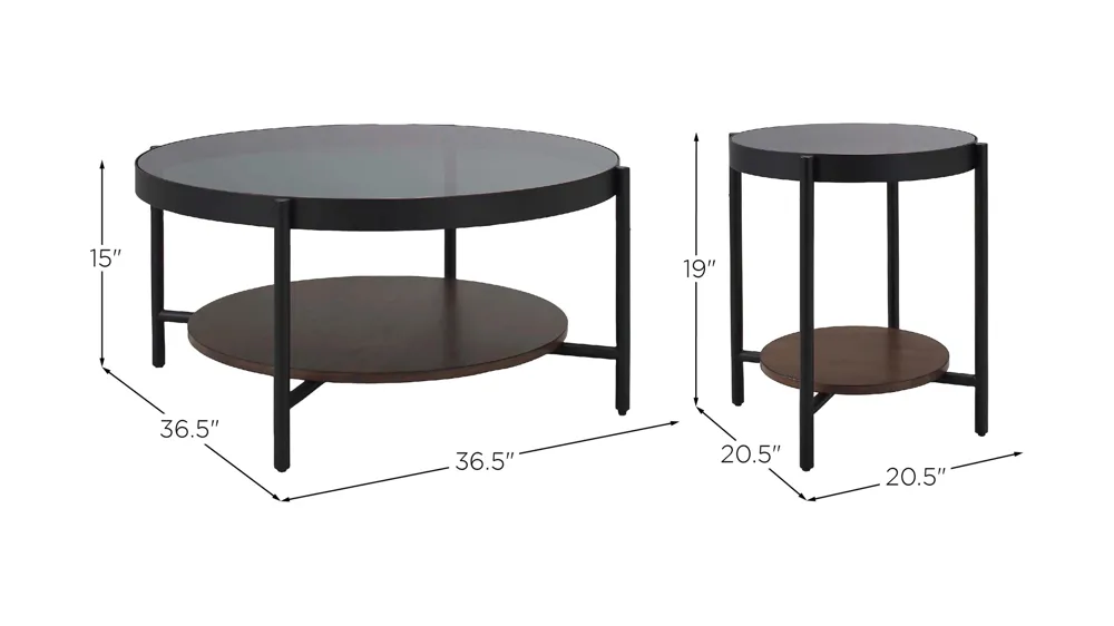 Lenwell 3-pc. Cocktail Tables Dimensions
