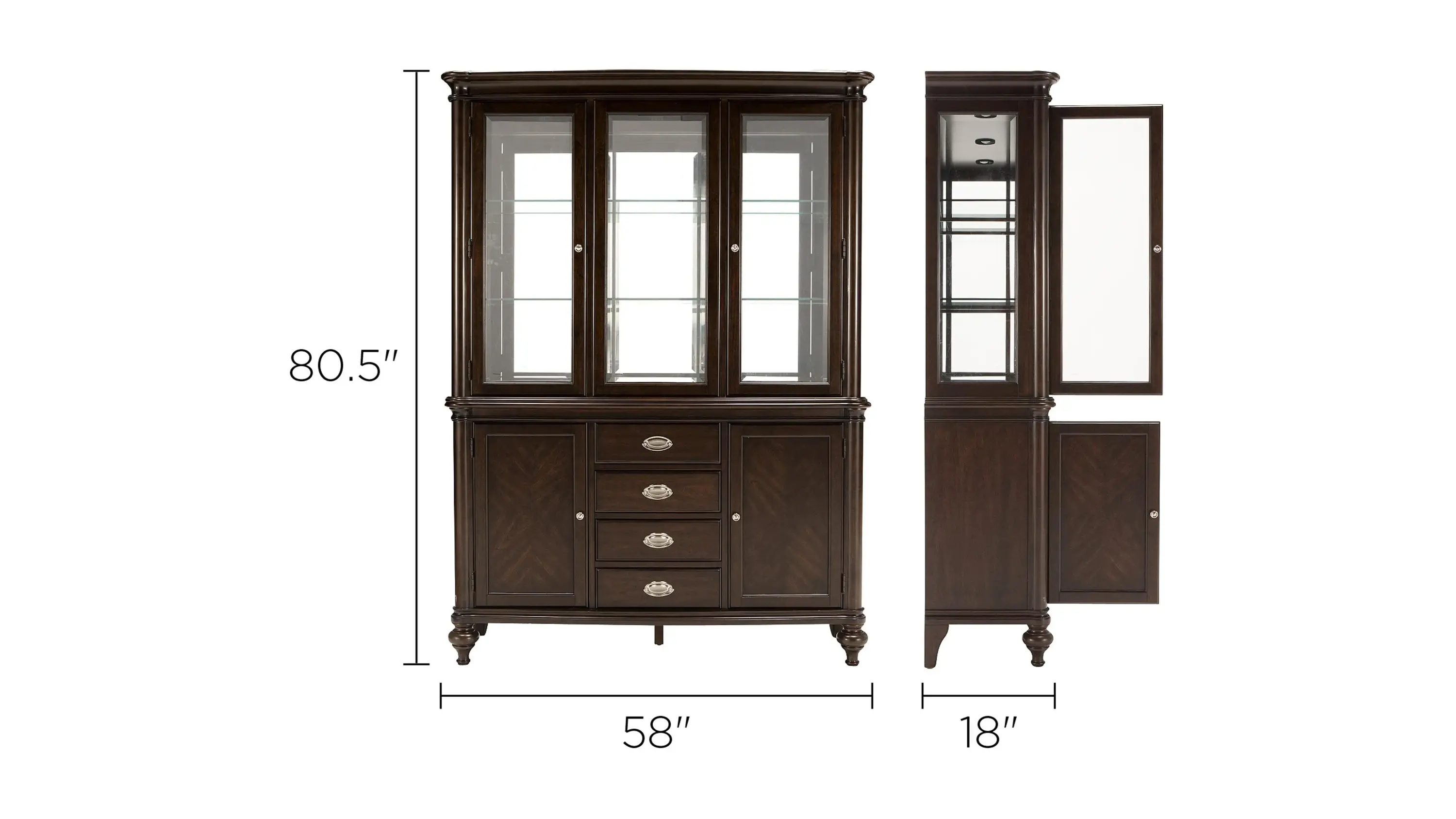 Bay City 2-pc. China Cabinet w/ Lighting | Raymour & Flanigan