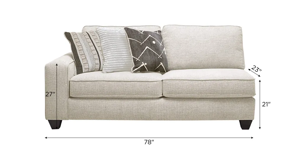 Alston Left Arm Facing Loveseat Dimensions