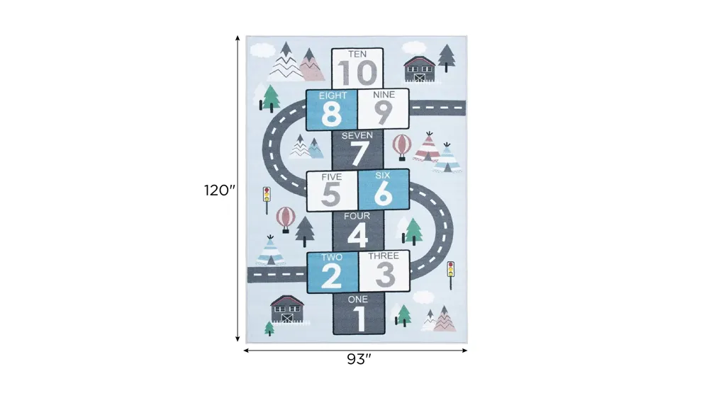 Elmira Kids' Playhouse Rug Dimensions