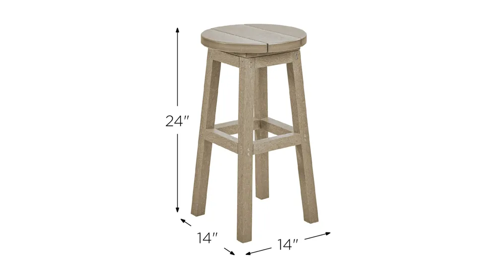 Generation Recycled Outdoor Counter Height Dining Stool Dimensions
