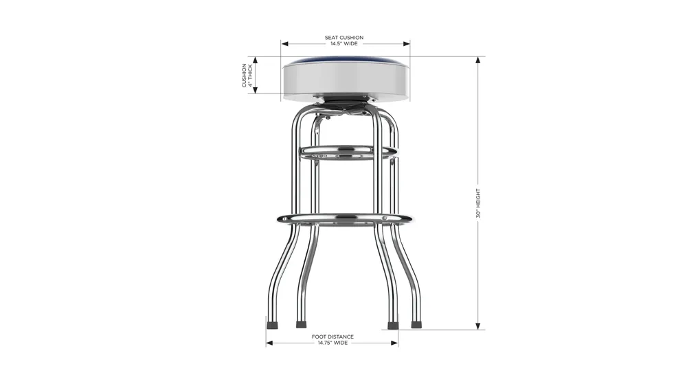MLB Backless Swivel Bar Stool Dimensions