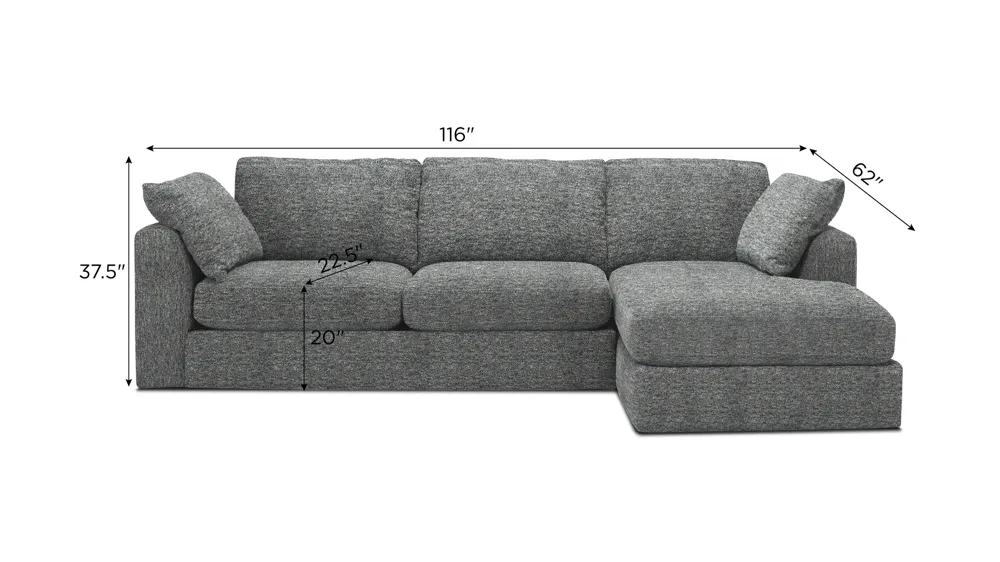 Nappily 2-pc. Sectional Dimensions