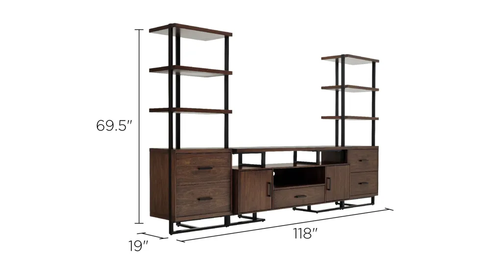 Chester 5-pc Entertainment Center Dimensions