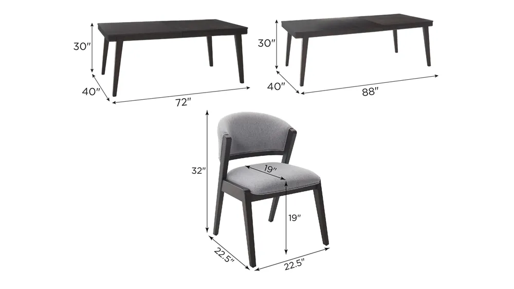 Alexander 7-pc. Dining Set Dimensions