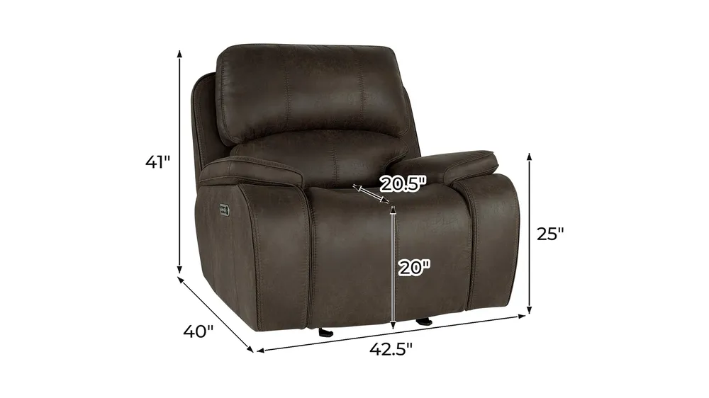 Brookings Power Glider Recliner Dimensions