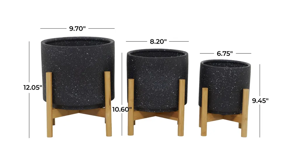 Novogratz Starscout Planter Set of 3 Dimensions