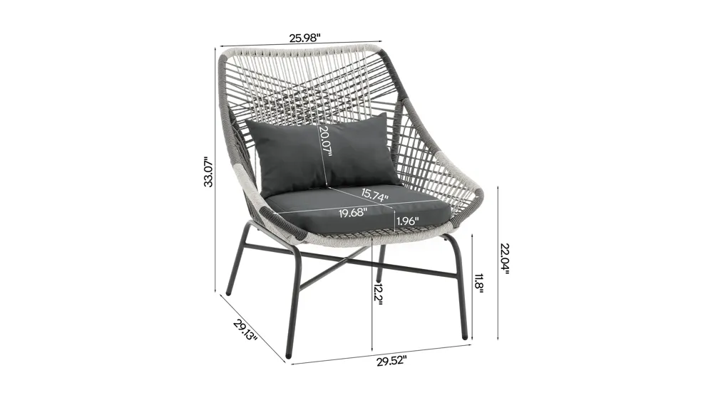 Ashland 5 Pc Patio Conversation Set Dimensions