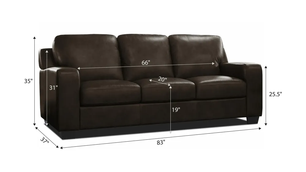 Bari Leather Queen Sleeper Dimensions