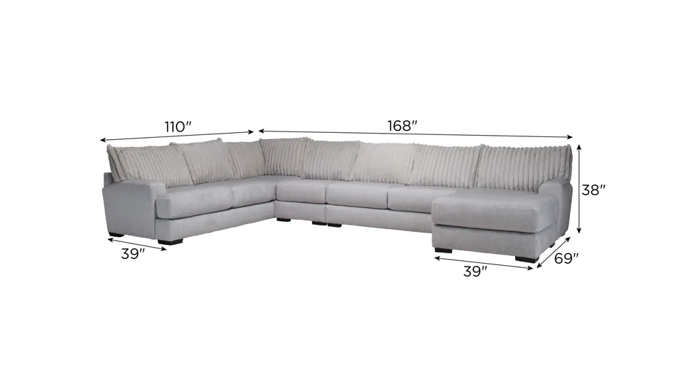 Mondo 4-pc. Sectional Dimensions