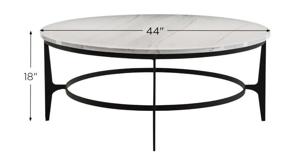 Alamance Round Metal Cocktail Table Dimensions