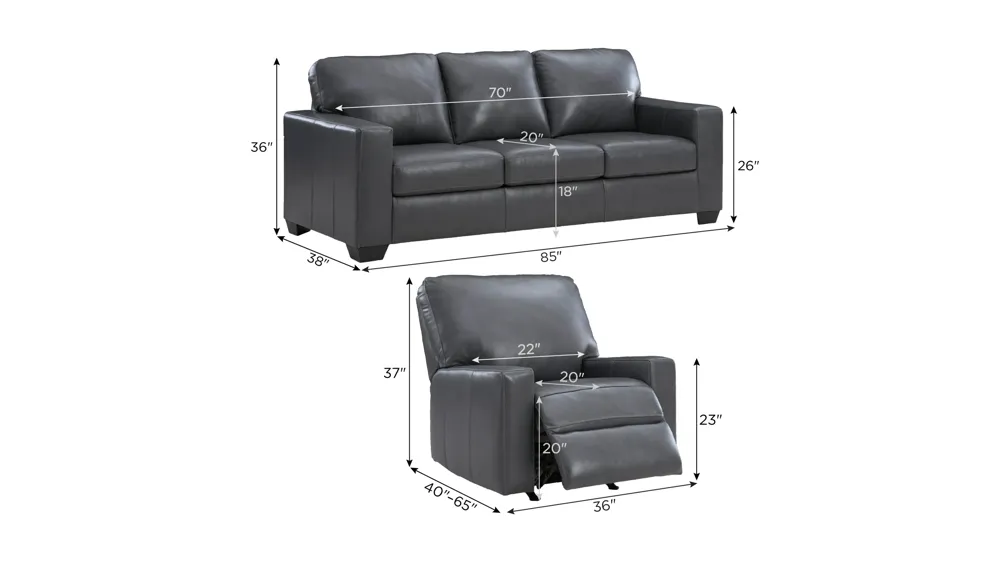 Bolsena Living Room Set Dimensions