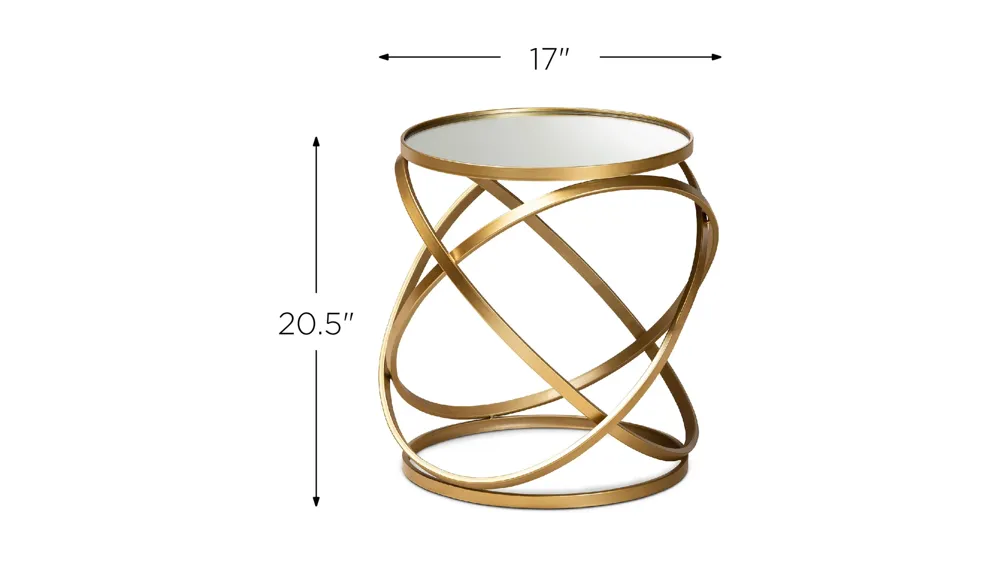 Desma Glass End Table Dimensions