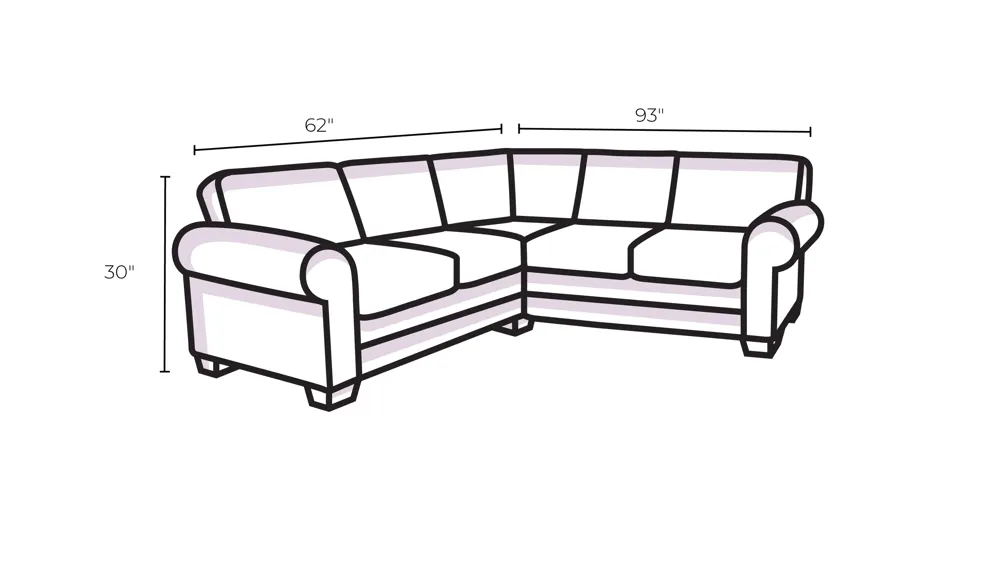 Stacy III 4-pc. Right Hand Facing Sectional Sofa Dimensions