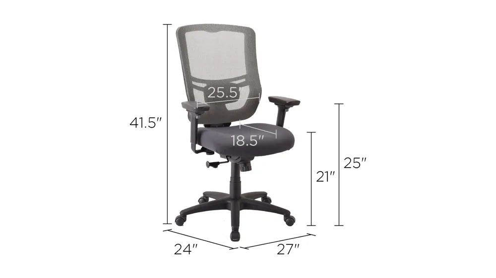 Tempur-Pedic Mesh Back Home Office Chair Dimensions