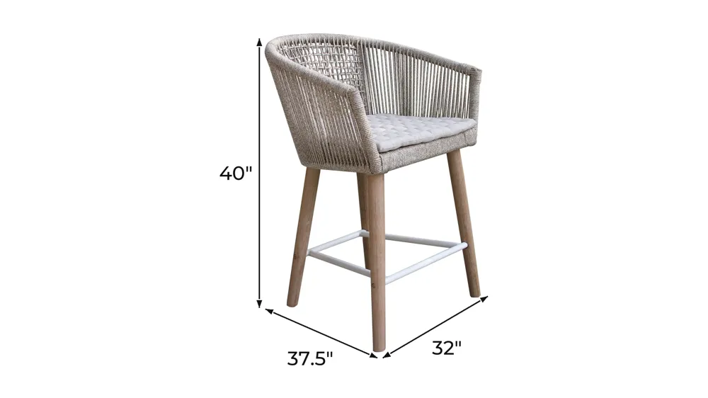 Shannon Rope Counter Height Chair (Set of 2) Dimensions