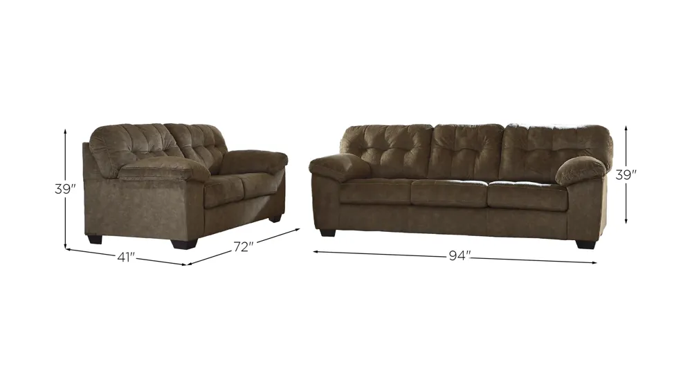 Accrington Sofa and Loveseat Dimensions