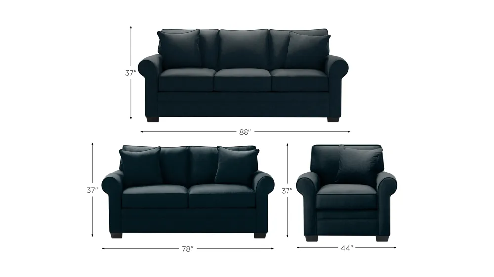 Wellsley Living Room Set Dimensions