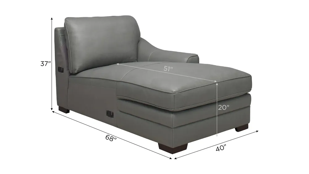 Dorian Right Arm Facing Chaise Dimensions