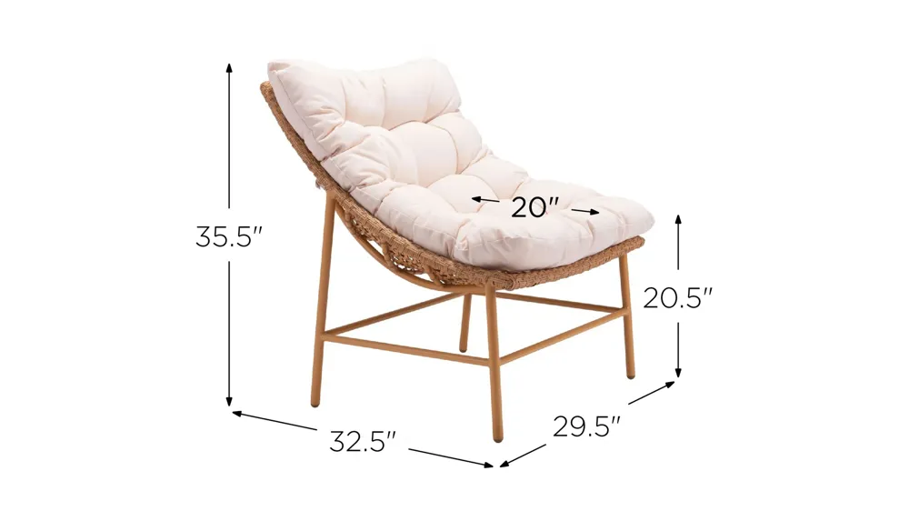 Merilyn Outdoor Accent Chair Dimensions