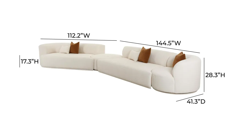 Fickle 4pc. Modular Sectional Dimensions