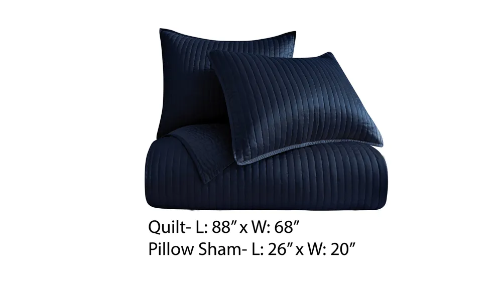 Satin Channel 2-pc. Quilt Set Dimensions
