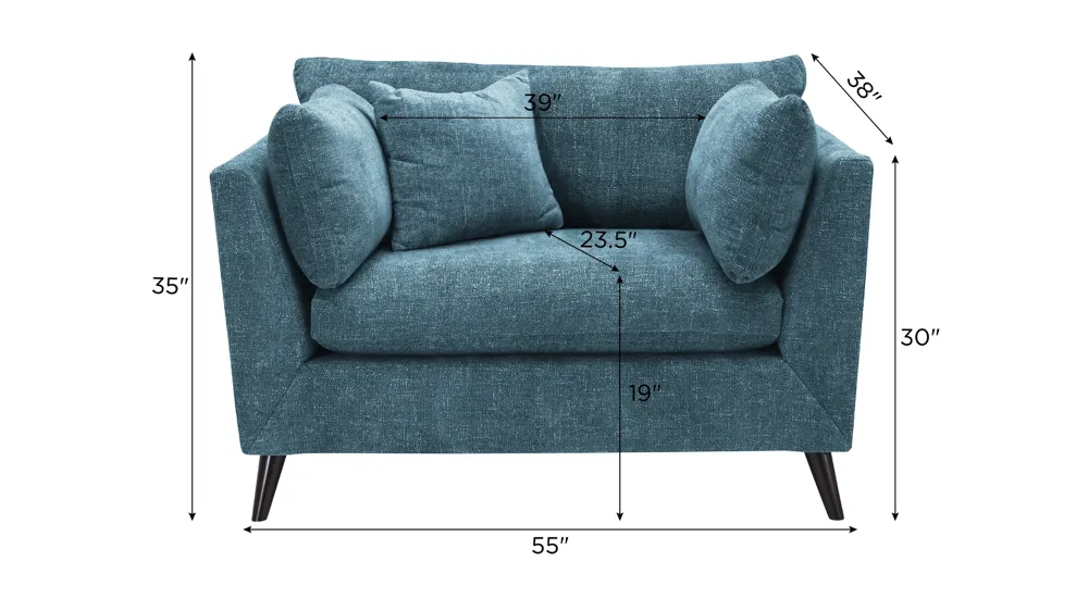 Caruso Chair and a Half Dimensions