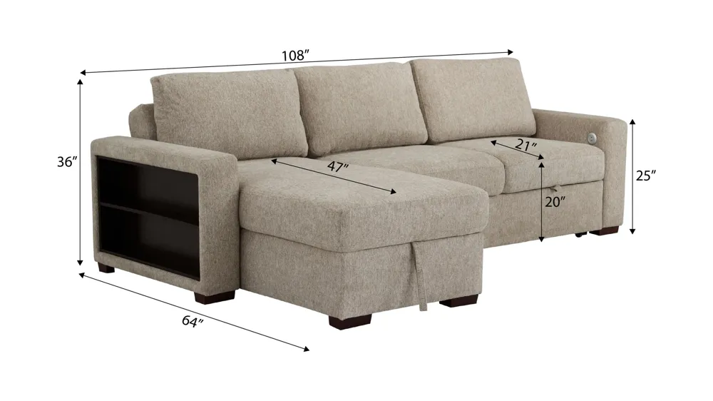 Juniper 3-pc. Sofa Chaise Dimensions