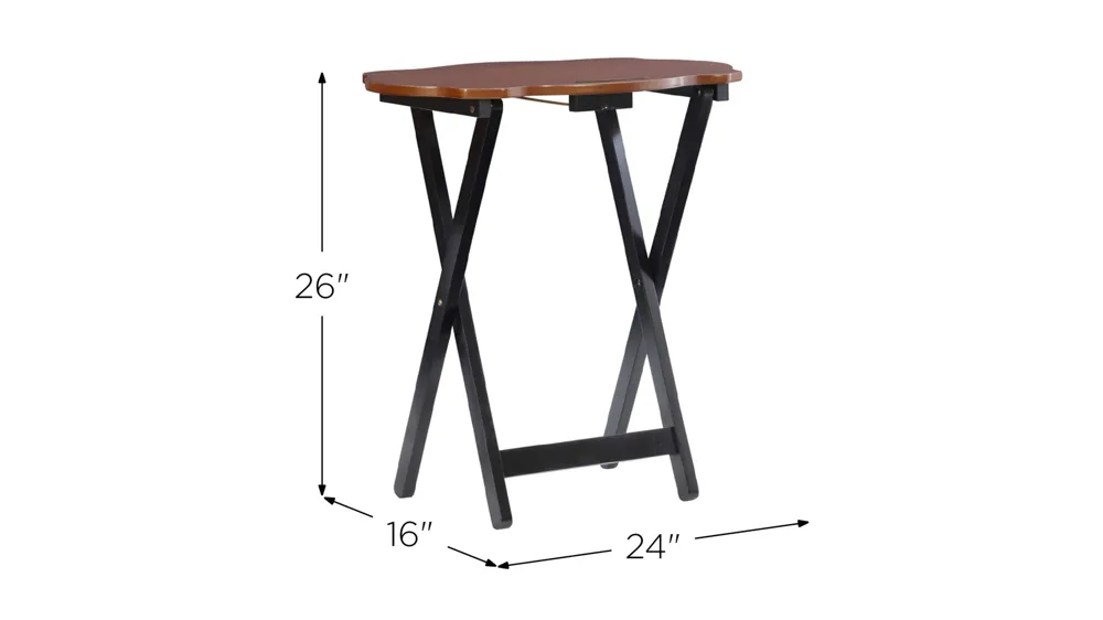 Serpentine Tray Table Set Dimensions